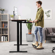 FEZIBO Standing Desk Mat with Anti Fatigue Bar, Wooden Wobble